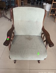 Description 4103 - Solid Wood and Upholstered Armchair