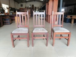 Description 5437 - 3 Wonderful Solid Wood and Upholstered Chairs