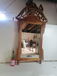 Description 7125- 1x Vintage  Mirror With Wooden Frame 