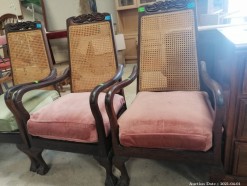 Description 325 Pair of B&C Upholstered Armchairs