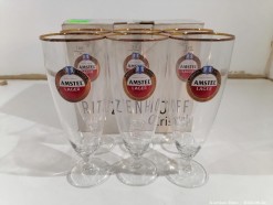 Description 3740 - 6 Amstel Beer Glasses
