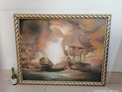 Description 114 - Large Painting of Ships by Wilhelm Ploner