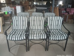 Description 3062 - 6 Stunning Metal Patio Chairs with Stripped Cushions