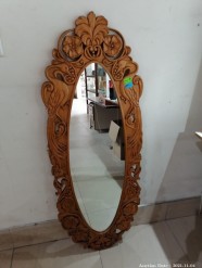 Description 243 - Beautiful Oval Mirror with Carved Wooden Frame