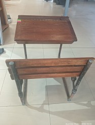 Description 3342 - Solid Wood Vintage School Desk
