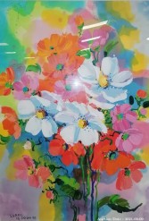 Description Lot 401 - \'Wildflower Bouquet\' Mixed Media by Isabel le Roux *Great Investment Piece*