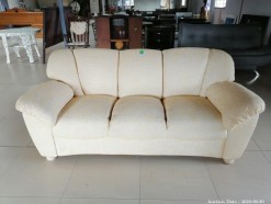Description 2247 - Gorgeous 3 Seater Couch Upholstered in Yellow Material