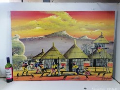 Description 4247 - Oil Painting of African Art By \"A Kondwani\"