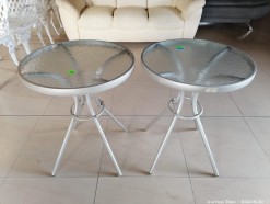 Description 2241 - 2 x Glass & Aluminium Tables, patio furniture
