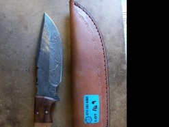 Description 149 - Damascus Steel Hunting Knife with Wooden Handle