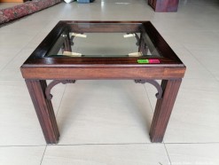 Description 4919 - Wooden Side Table with Glass Insert