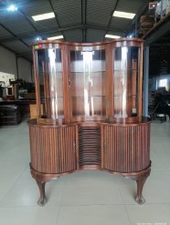 Description 5470 - Solid Wood Display Cabinet with Built in Radio with Ball and Claw Feet