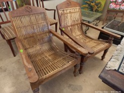 Description 130 - Pair of Stunning Indonesian Style Chairs with Bamboo Trim