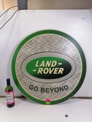Description 4161 - Round Metal Wall Hanging Land Rover Signage