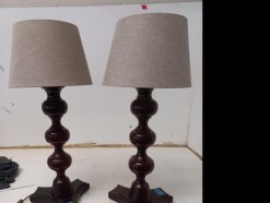 Description 601 - Pair of Lamps with Turned Bases