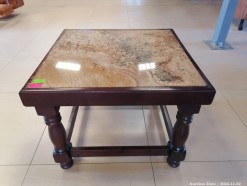 Description 3398 - Exquisite Wood and Tile Insert Coffee Table