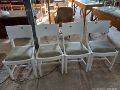 Description 1030 - Set of 4 x white painted Wooden Chairs