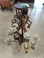 Description 678 - Hanging Chandelier with 8 Bulbs