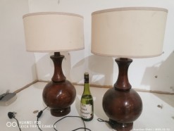 Description 327 - Pair of Wooden Bedside Lamps