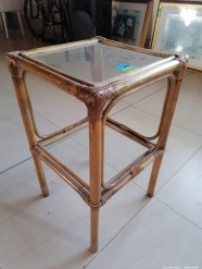 Description 2016 - 1 x Cane & Glass Side Table