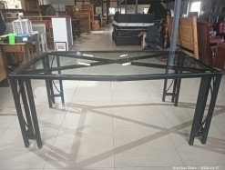 Description 3063 - Amazing Steel Framed Table with Glass Table Top