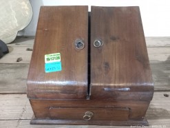 Description 1831 - Gorgeous Wooden Display Box with Drawer and filing rack