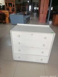Description 4923 - White Wooden Chest of Drawers