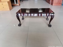 Description 5037 - Rectangular Solid Wood Coffee Table with Ball and Claw Feet