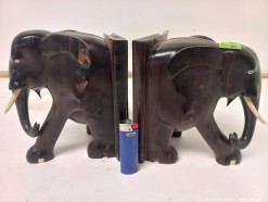 Description 420 - African Ebony Elephant Bookends