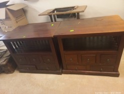 Description 155 - Pair of Large Pedestals with Mini Drawers