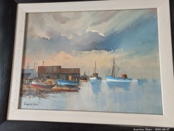 Description Lot 529 - \'Cape Fishing Scene\' Oil on Board by Eugene Hurter