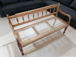 Description 671 - Traditional Riempie 3-Seater Bench in Solid Knysna Blackwood