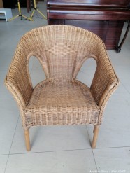 Description 7122- 1x Vintage Wicker Cane Chair 