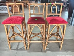 Description 3421 - Trio of Cane Bar Chairs