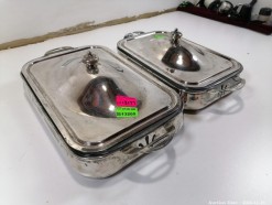 Description 3717 - Silver Plated and Glass Serving Dishes