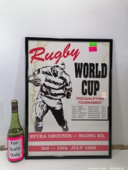 Description Lot 5928 - Framed Rugby World Cup Memorabilia