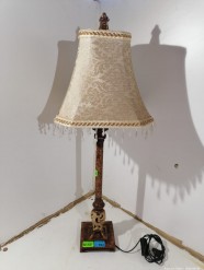 Description 2164 - Side Table Lamp, unusual detailing with lampshade