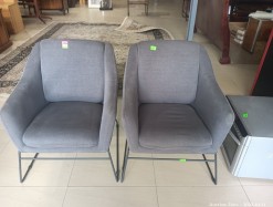 Description 3346 - 2 Lovely Upholstered Chairs with a Metal Frame