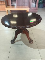 Description 3656 - Round Solid Wood Table with Decorative Table Legs