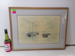 Description Lot 5872 - Framed Sailing Watercolour