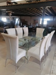 Description 7110- 1x 8 Seater Dining Room Table & Chairs 